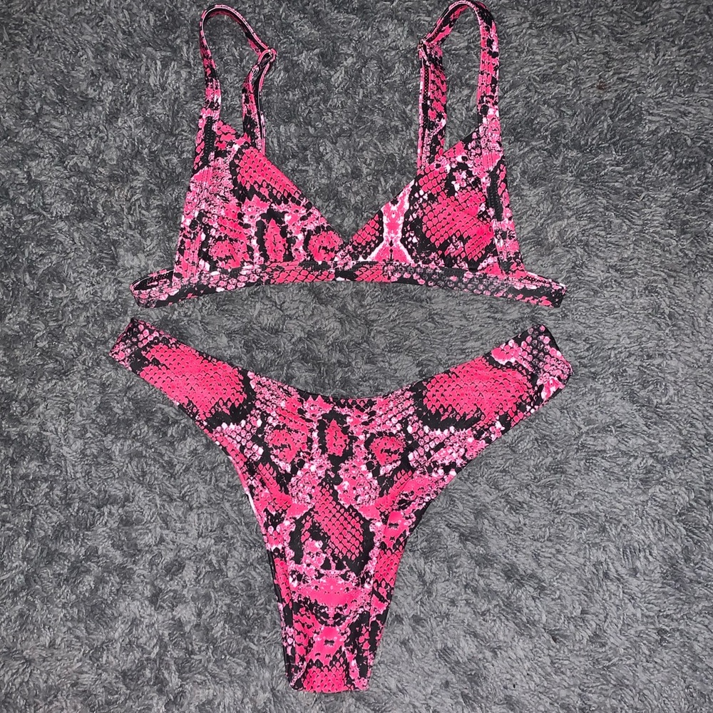 Pink Snakeskin Swimsuit